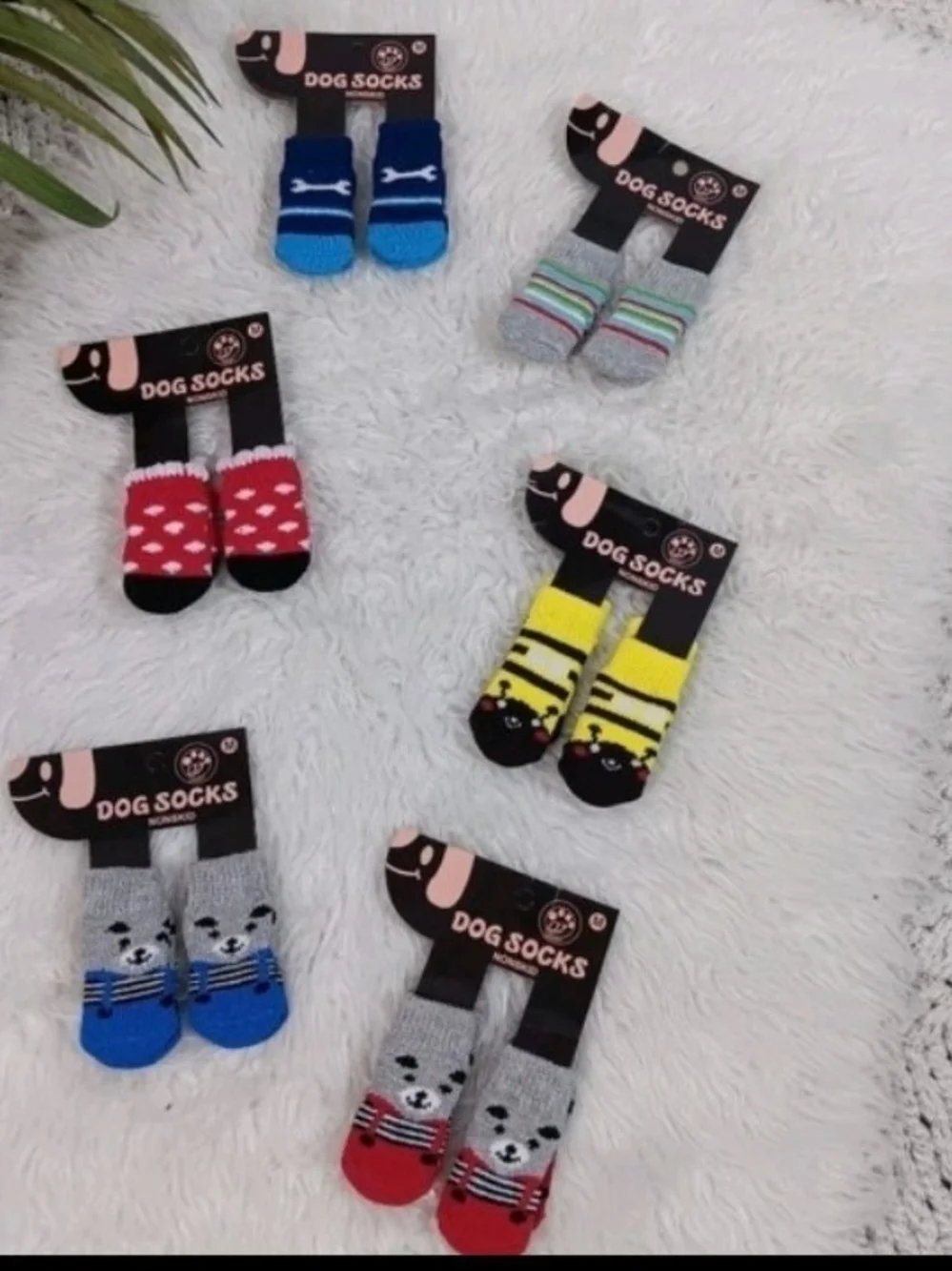 NWT Joyspet Colorful Non-Skid Cute Assorted Dog Socks - Medium